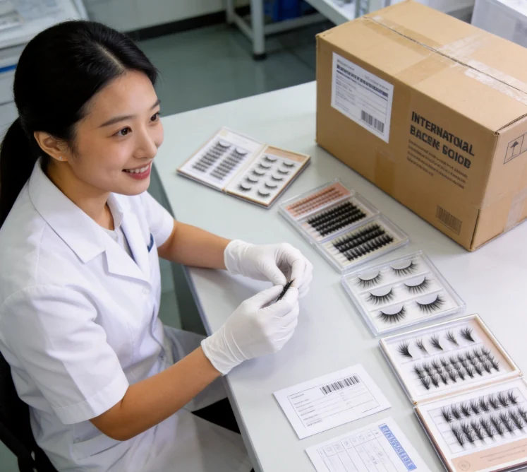 Eyelash product quality check before packing