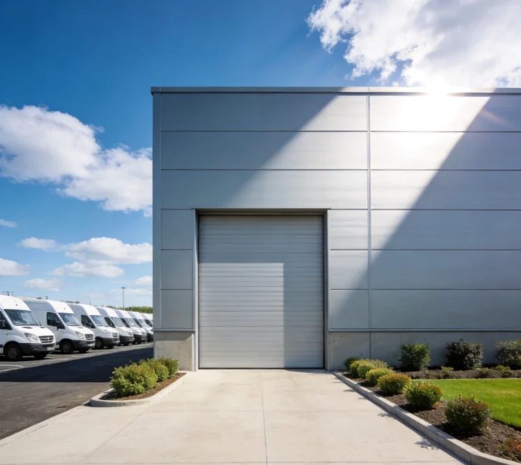 Factory logistics area for export order preparation